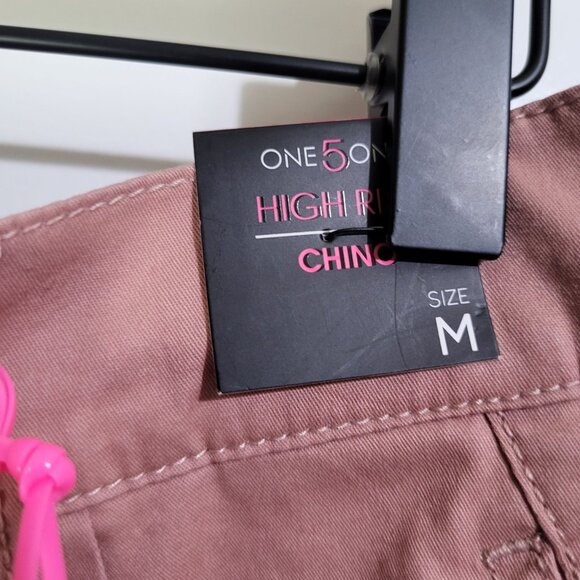 ONE 5 ONE Womens M Haley Extra High Rise Pleated Chino Pants Blush NWT Stitchfix - Picture 5 of 11